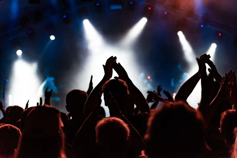 Crowd at a night event